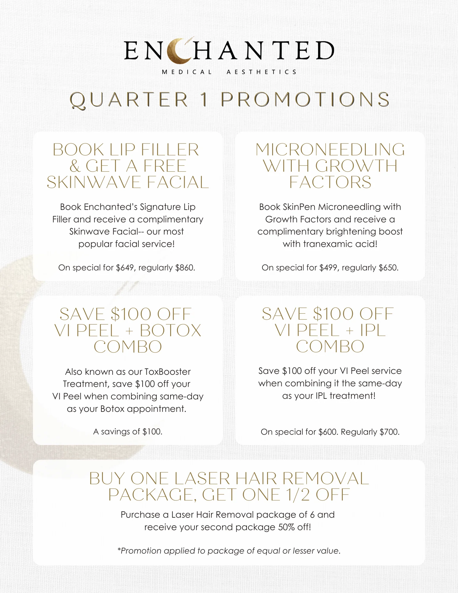 Quarter 1 Promotions